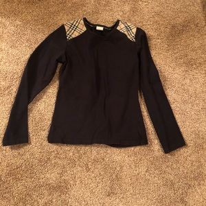BURBERRY long sleeve shirt Kids size 14 Navy Blue